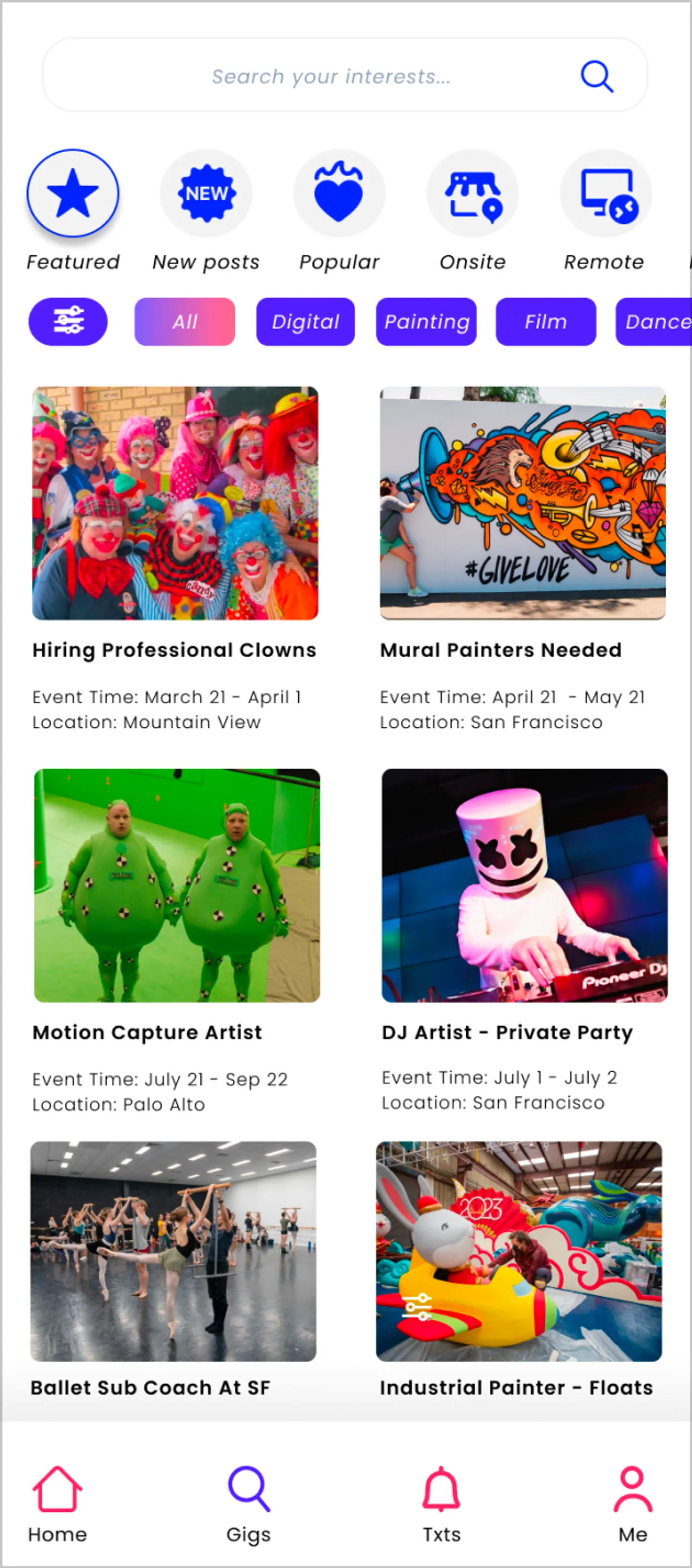 Image for the IxD project Gig-Land