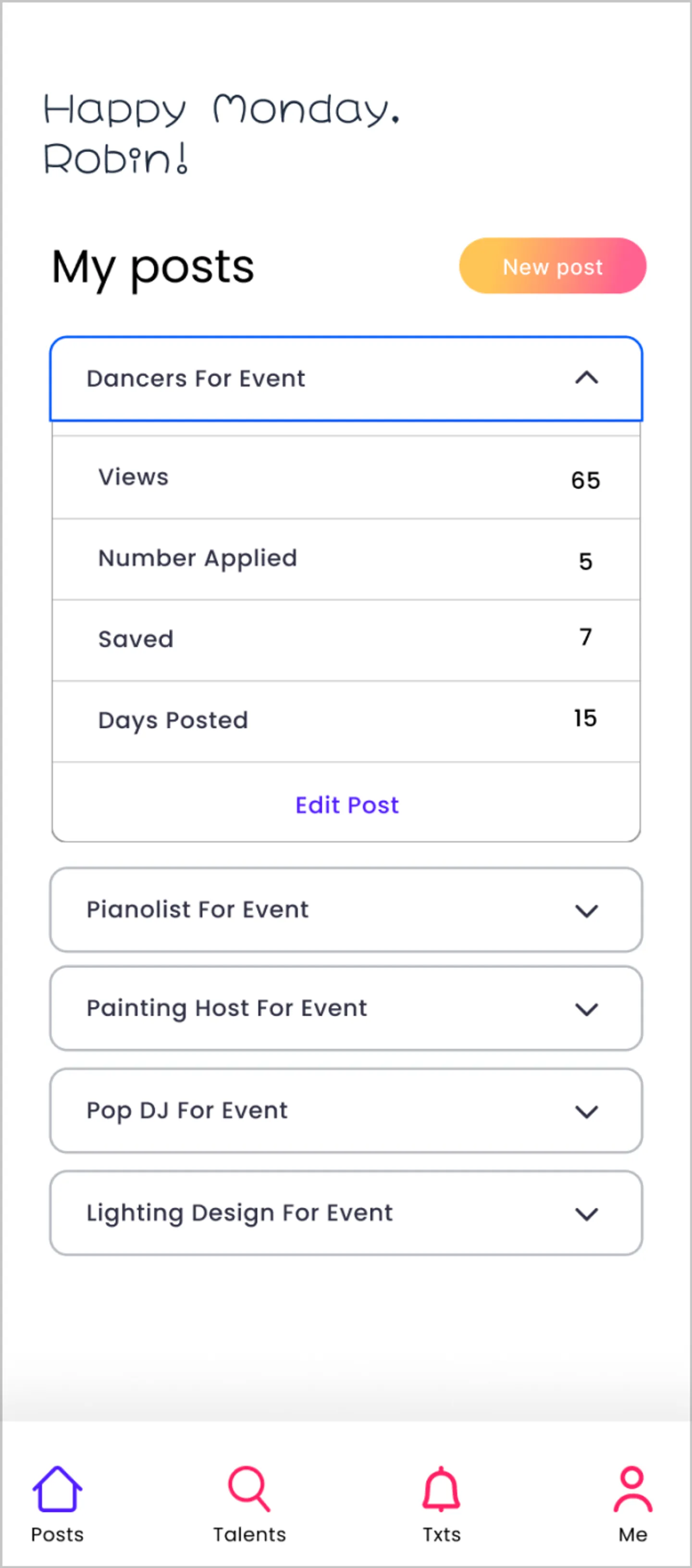 Image for the IxD project Gig-Land