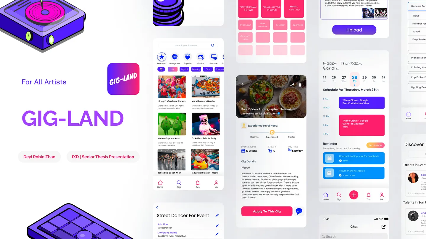 Image of Robin Zhaos project Gig-Land