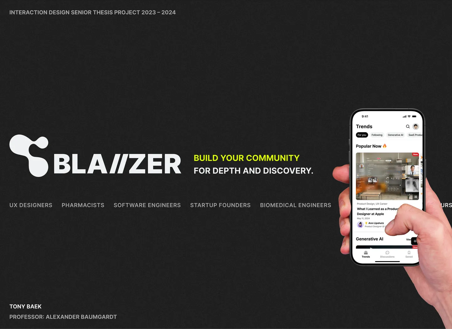 Image of Tony Baeks project BLAIIZER